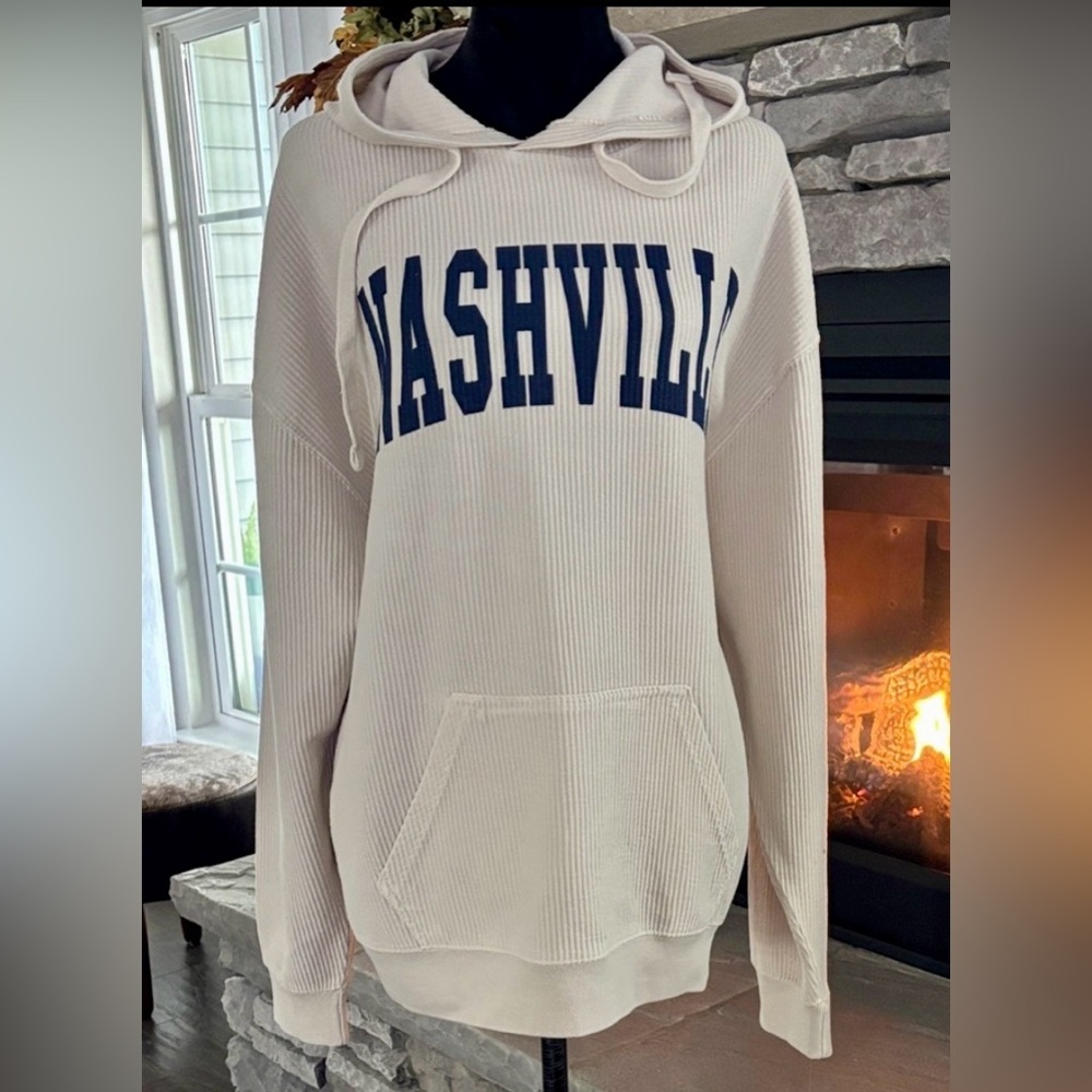 U.S. Vintage Nashville logo, pullover, textured hoodie,pouch pocket,warm,casual